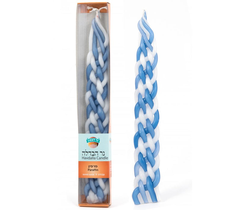 Handmade Beeswax Braided Havdalah Candle - Blue and WhiteHandmade Beeswax Braided Havdalah Candle - Blue and White