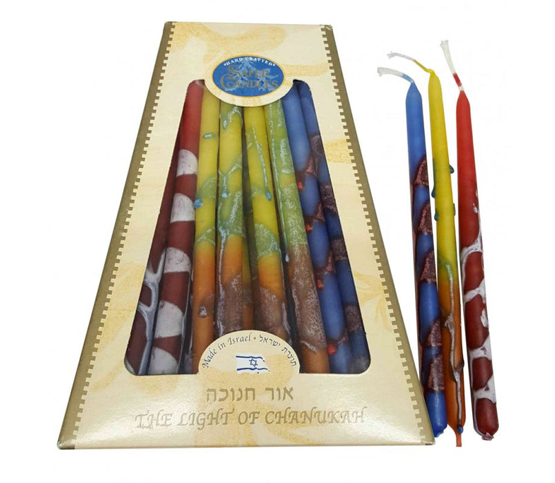 Handmade Dripless Hanukah Candles - MulticolorHandmade Dripless Hanukah Candles - Multicolor