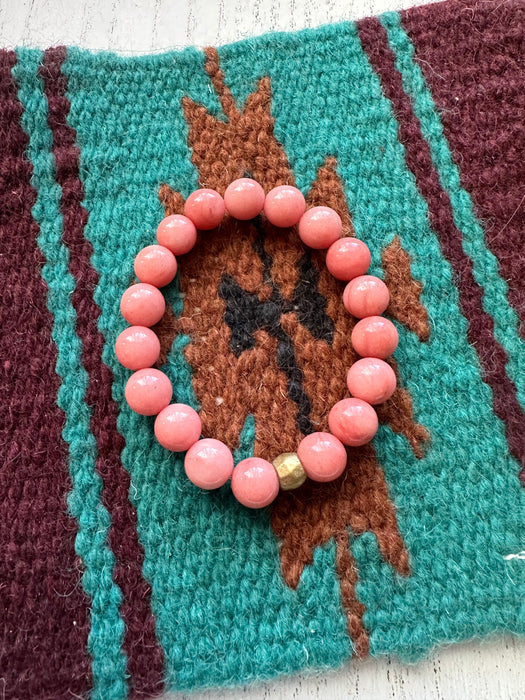 Handmade Beaded Stretch Bracelet Pink