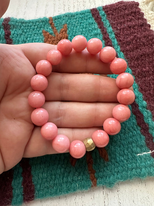 Handmade Beaded Stretch Bracelet Pink