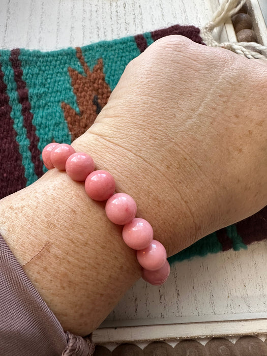 Handmade Beaded Stretch Bracelet Pink