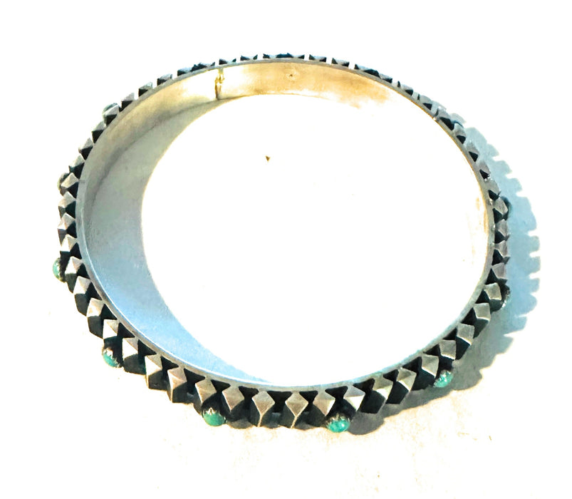 Navajo Sterling Silver & Turquoise Bangle Bracelet