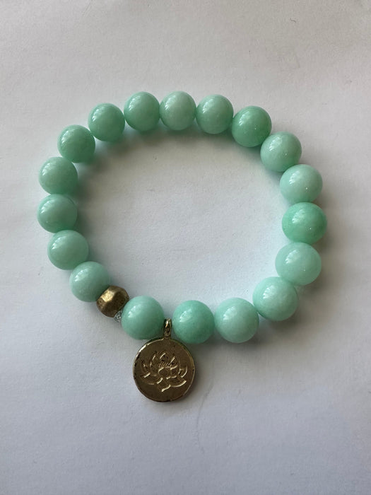 Handmade Aqua Blue Beaded Stretch Bracelet