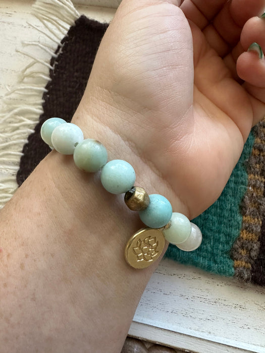 Handmade Beaded Jade Stretch Bracelet