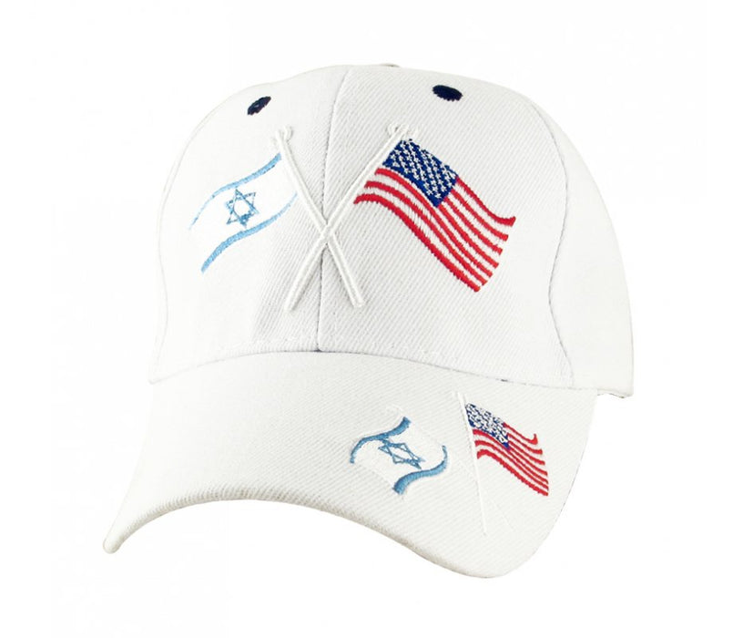 Israel-US Flag White CapIsrael-US Flag White Cap