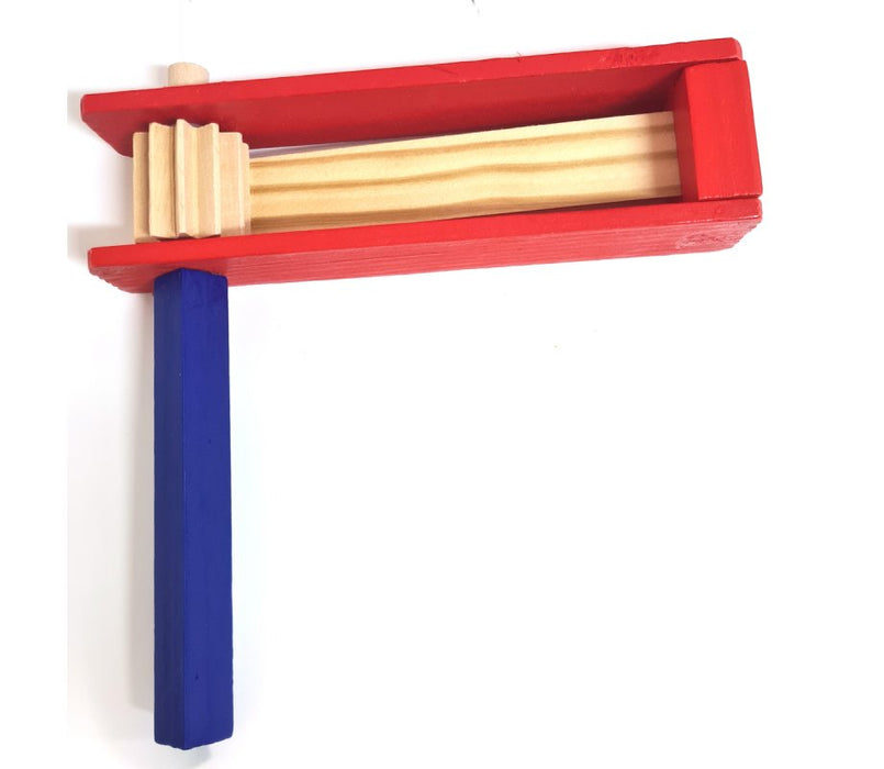 Jumbo Red and Blue Wooden Purim GroggerJumbo Red and Blue Wooden Purim Grogger