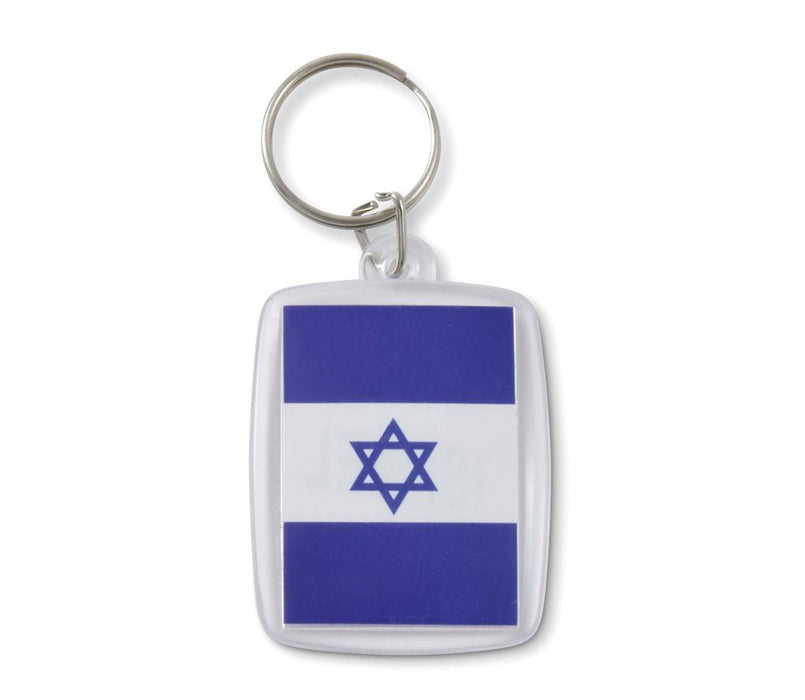 Key-ring Displaying Blue and White Flag of Israel