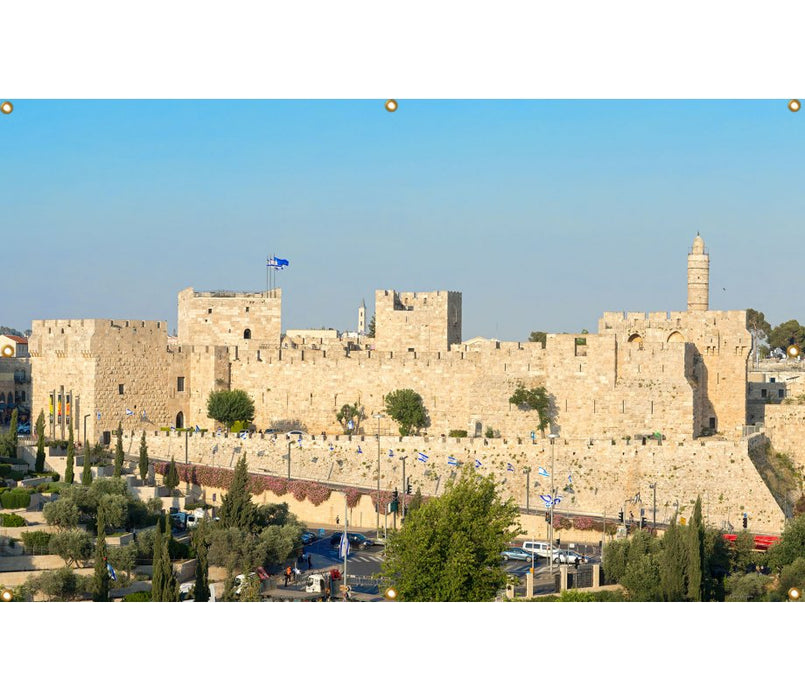 Panoramic Jerusalem Old City Walls Sukkah Single-Wall Panel 12 ft WidthPanoramic Jerusalem Old City Walls Sukkah Single-Wall Panel 12 ft Width