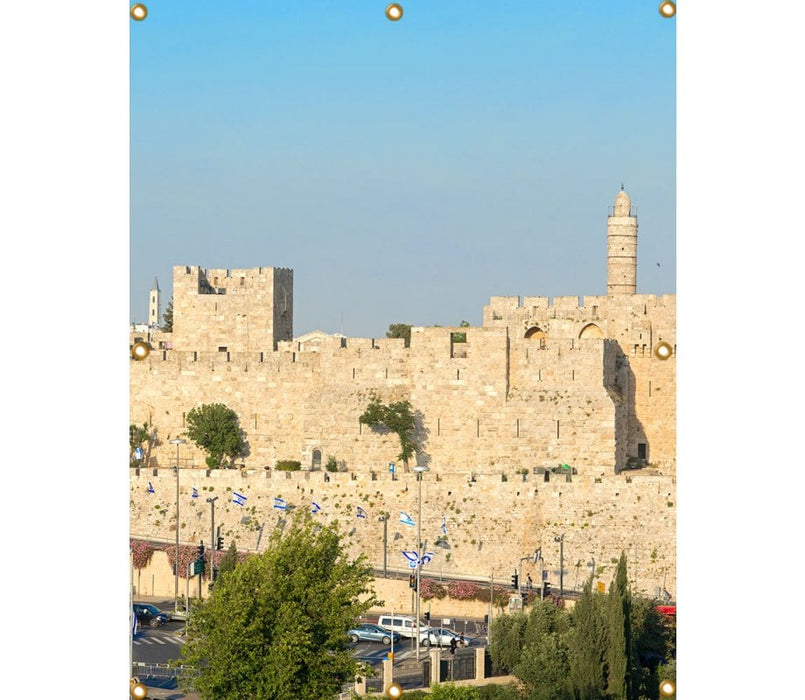 Panoramic Jerusalem Old City Walls Sukkah Single-Wall Panel 6 ft WidthPanoramic Jerusalem Old City Walls Sukkah Single-Wall Panel 6 ft Width