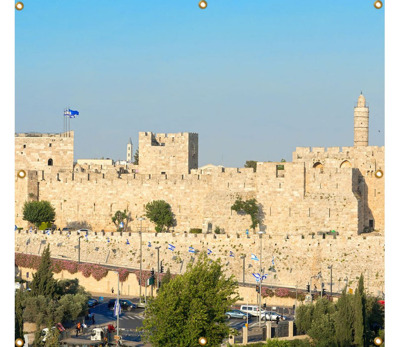 Panoramic Jerusalem Old City Walls Sukkah Single-Wall Panel 8 ft WidthPanoramic Jerusalem Old City Walls Sukkah Single-Wall Panel 8 ft Width