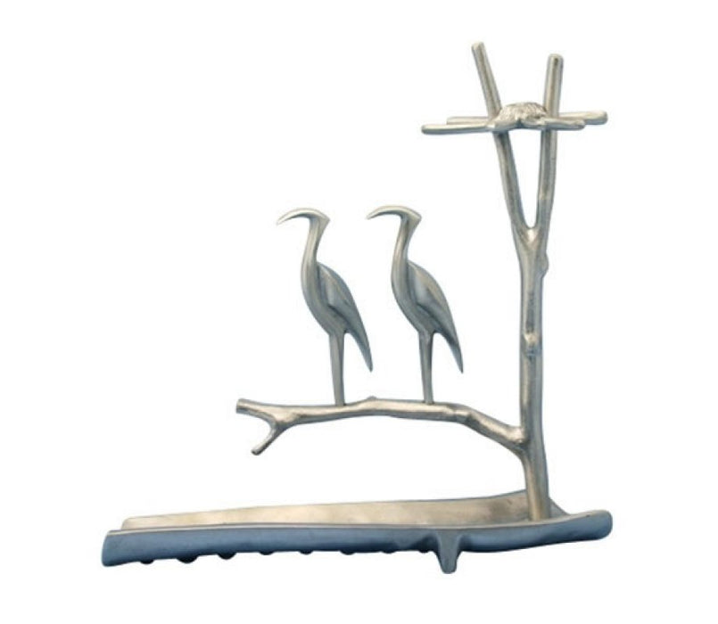 Shraga Landesman Hanukkah Menorah Herons on Tree with Waterway - AluminumShraga Landesman Hanukkah Menorah Herons on Tree with Waterway - Aluminum