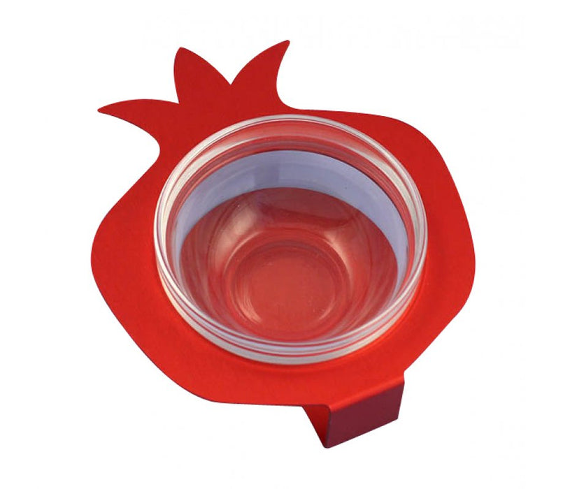 Shraga Landesman Raised Pomegranate Charoset Dish Red - Aluminum and GlassShraga Landesman Raised Pomegranate Charoset Dish Red - Aluminum and Glass