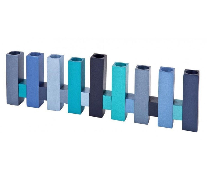 Yair Emanuel Chanukah Menorah Standing Pillar Design - Blue