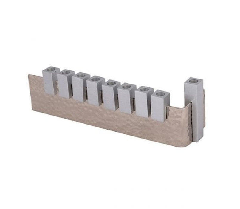 Yair Emanuel L-Shaped Chanukah Menorah Cube Candle Holders - Silver