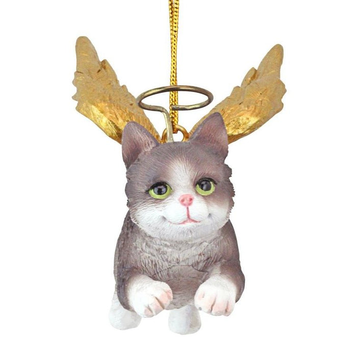 Honor Your Pet: Grey Tabby Holiday Cat Angel Ornament