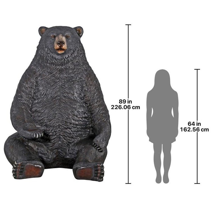 Sitting Pretty Oversized Brown Bear Statues with Photo Op Paw Seat