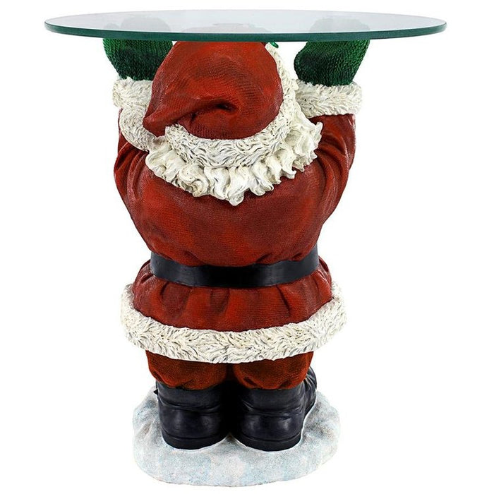 Santa Claus Sculptural Glass-Topped Holiday Table