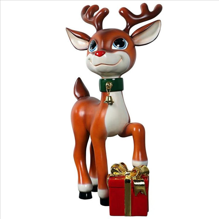 Belle, Santa’s Red-Nosed Christmas Reindeer Statue