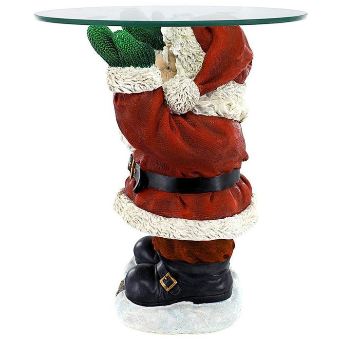 Santa Claus Sculptural Glass-Topped Holiday Table