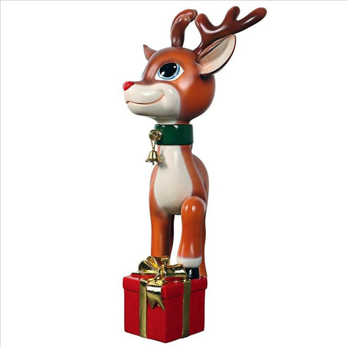 Belle, Santa’s Red-Nosed Christmas Reindeer Statue