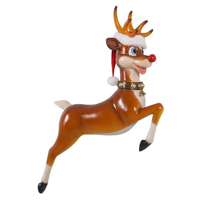 Santa's Red-Nosed Christmas Reindeer Wall Sculpture