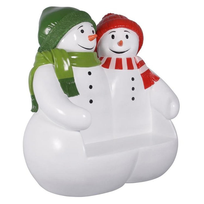 Powder Pals Holiday Snowman Photo Op Sculptural Bench