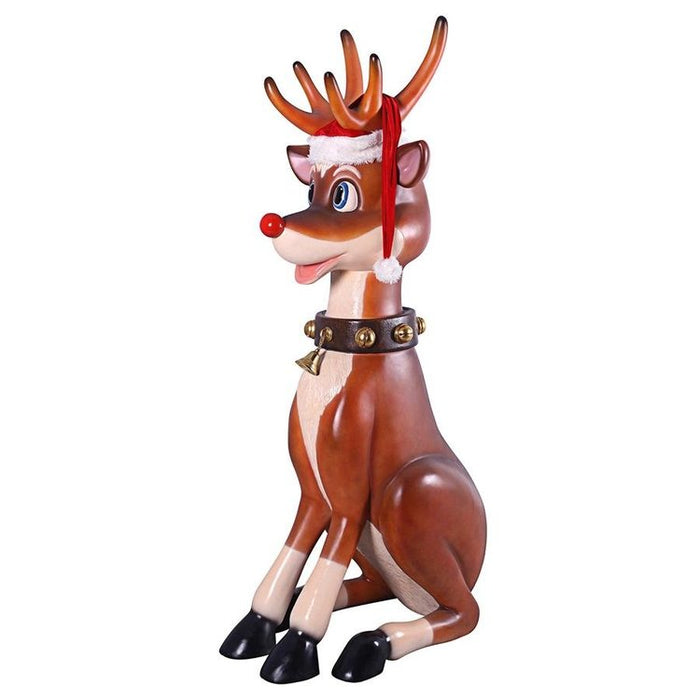 Santa's Christmas Red-Nosed Reindeer Statue Collection