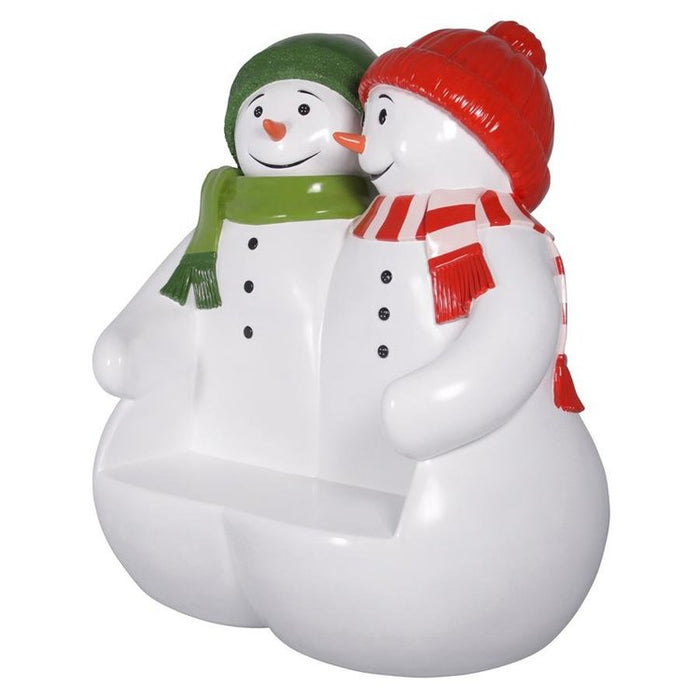 Powder Pals Holiday Snowman Photo Op Sculptural Bench