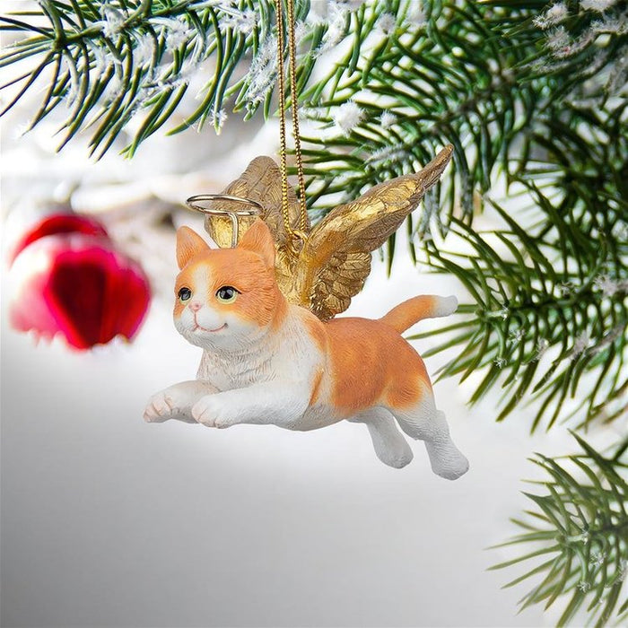 Honor Your Pet: Orange Tabby Holiday Cat Angel Ornament