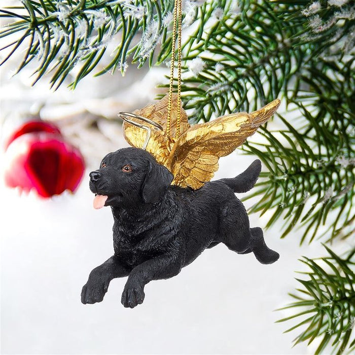 Honor Your Pet: Black Lab Holiday Dog Angel Ornament