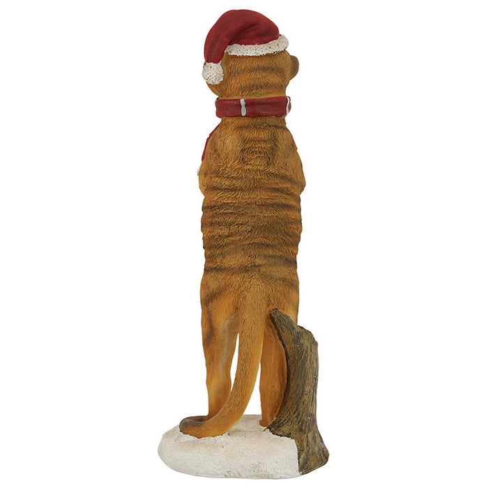 Merry Meerkat Holiday Greeter Statue