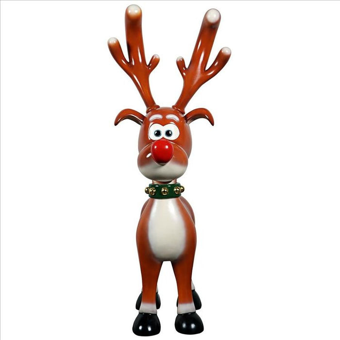 Jolly Holly, Santa’s Red-Nosed Christmas Reindeer Statue