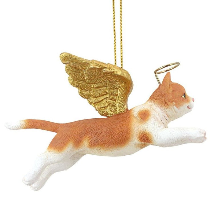 Honor Your Pet: Orange Tabby Holiday Cat Angel Ornament