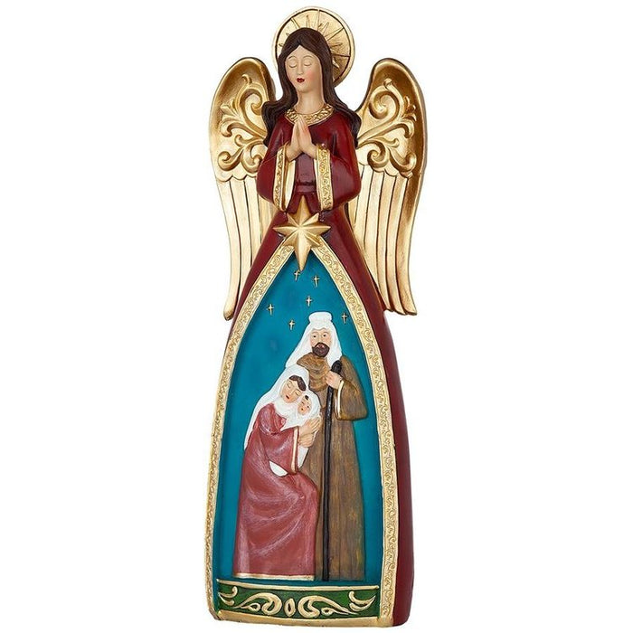 Blessed Holy Family Christmas Nativity Scene Angel Statue