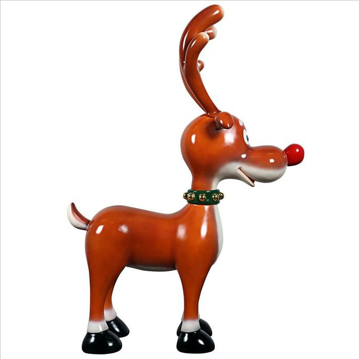 Jolly Holly, Santa’s Red-Nosed Christmas Reindeer Statue