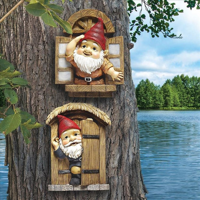 The Knothole Gnomes Garden Welcome Tree Sculptures