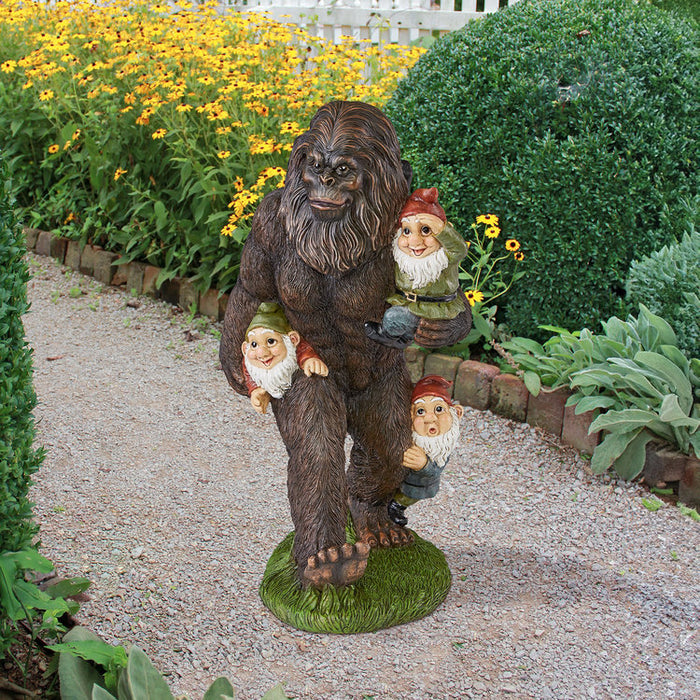 Schlepping the Garden Gnomes Bigfoot Statue