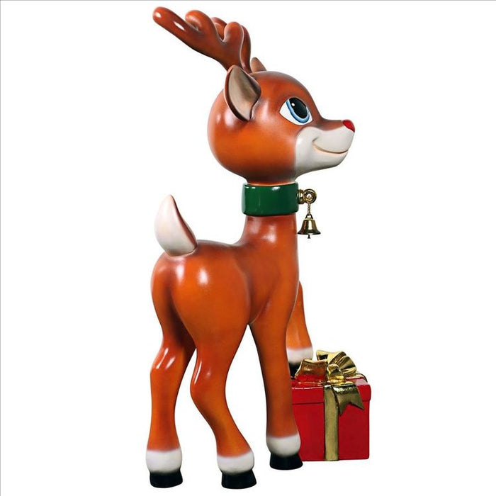 Belle, Santa’s Red-Nosed Christmas Reindeer Statue