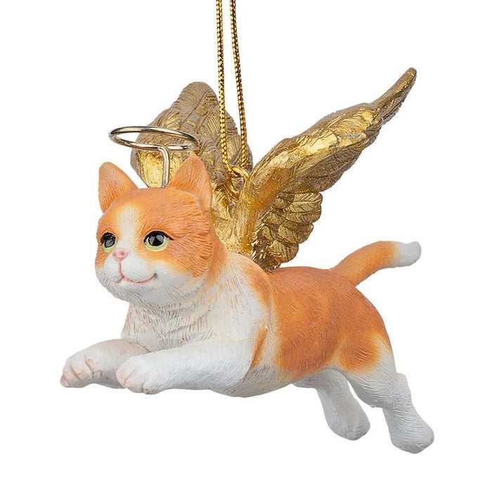 Honor Your Pet: Orange Tabby Holiday Cat Angel Ornament