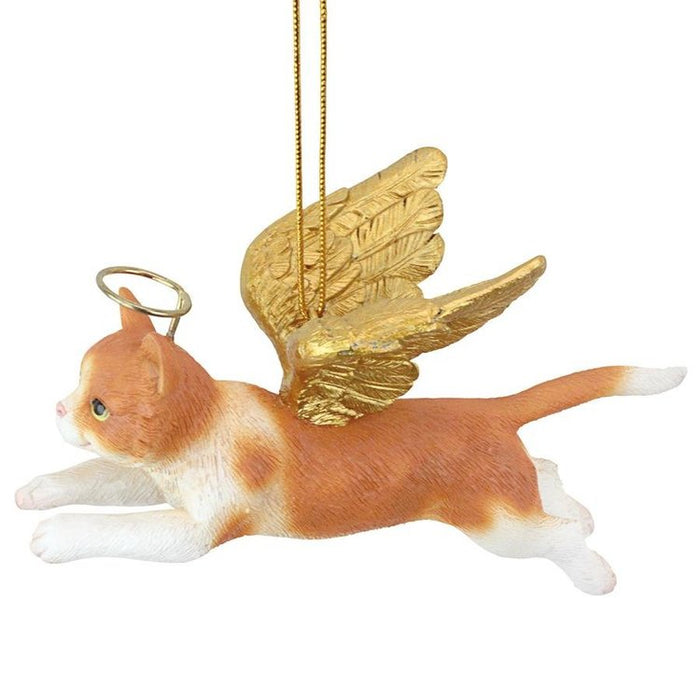 Honor Your Pet: Orange Tabby Holiday Cat Angel Ornament