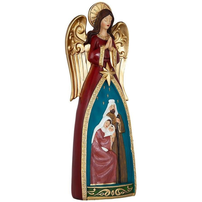 Blessed Holy Family Christmas Nativity Scene Angel Statue