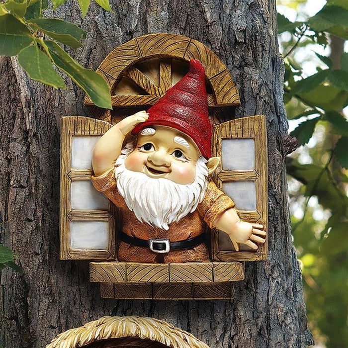 The Knothole Gnomes Garden Welcome Tree Sculptures