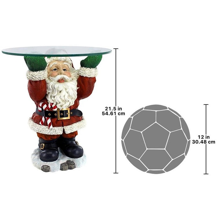 Santa Claus Sculptural Glass-Topped Holiday Table