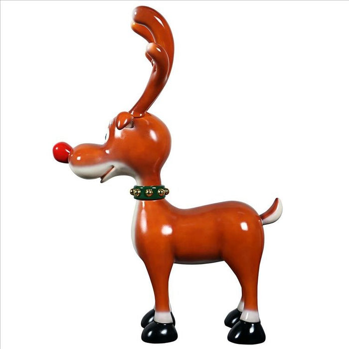 Jolly Holly, Santa’s Red-Nosed Christmas Reindeer Statue