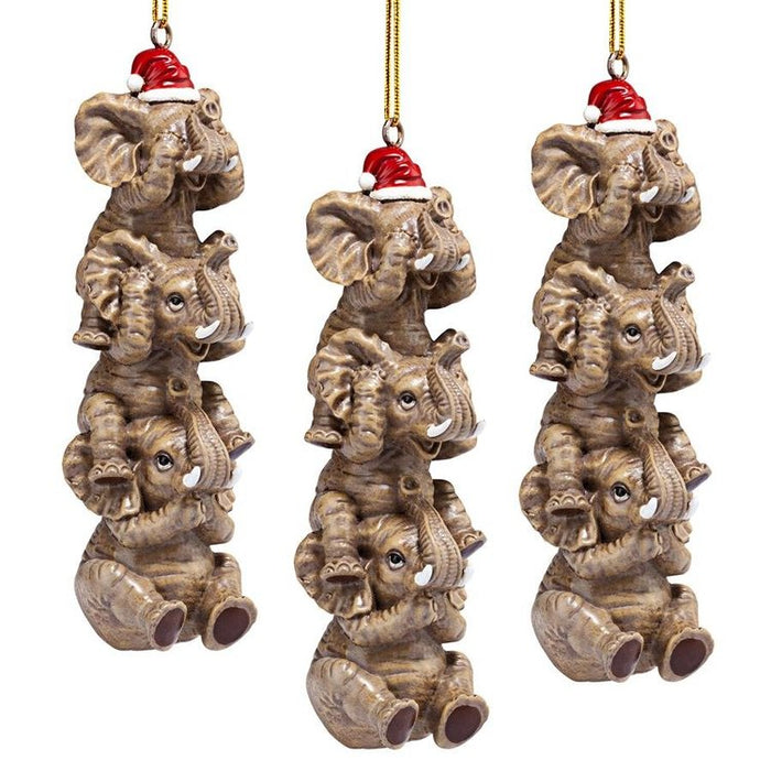 See, Speak, Hear No Evil Elephant Holiday Ornaments