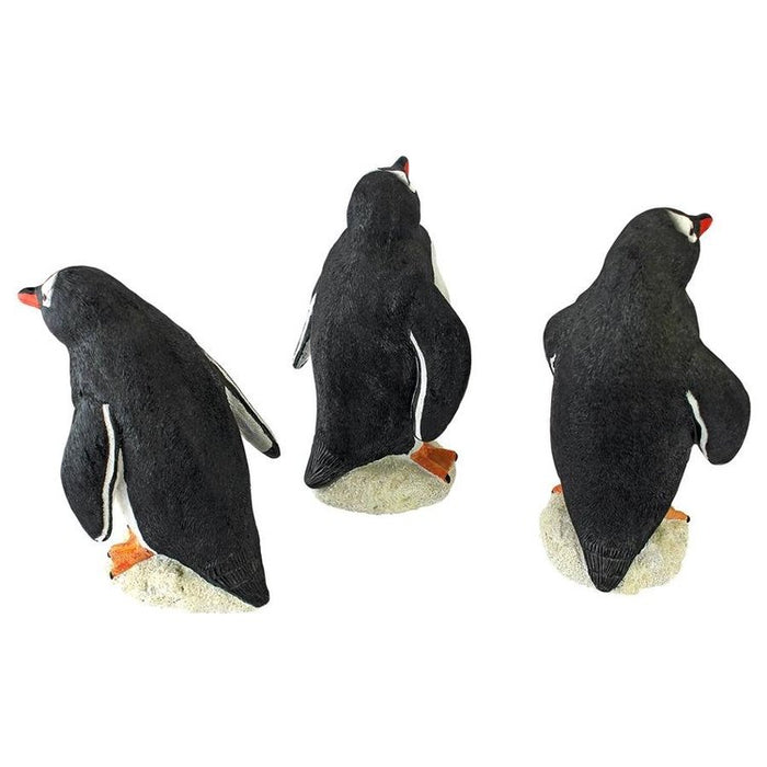 Baby Penguin Triplet Statue Set