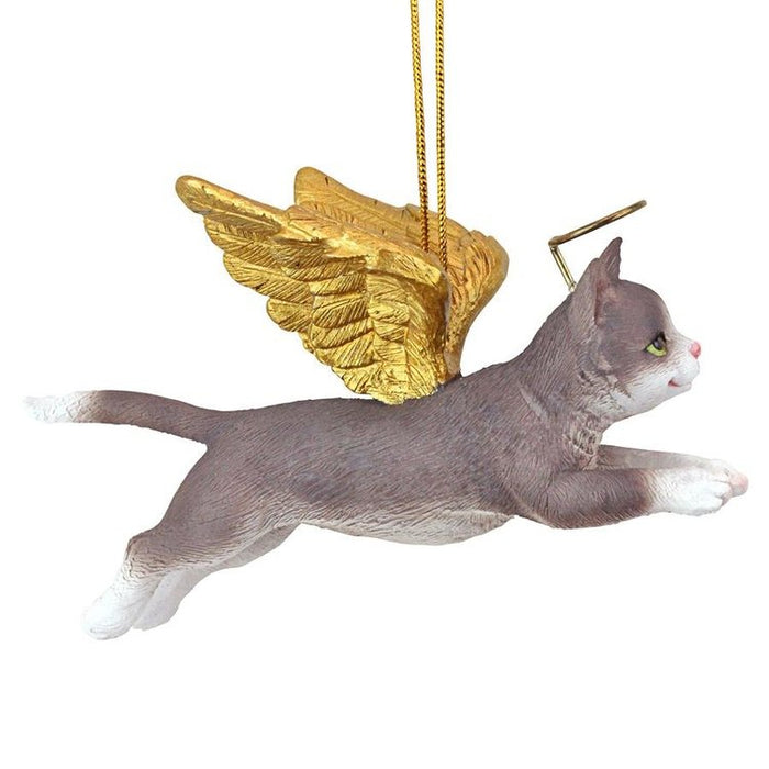 Honor Your Pet: Grey Tabby Holiday Cat Angel Ornament