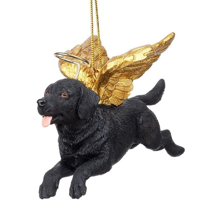 Honor Your Pet: Black Lab Holiday Dog Angel Ornament