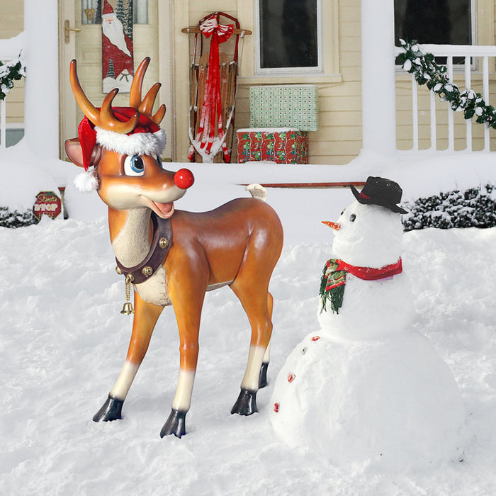 Santa's Christmas Red-Nosed Reindeer Statue Collection