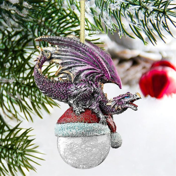 North Pole Santa Hat Dragon Holiday Ornaments